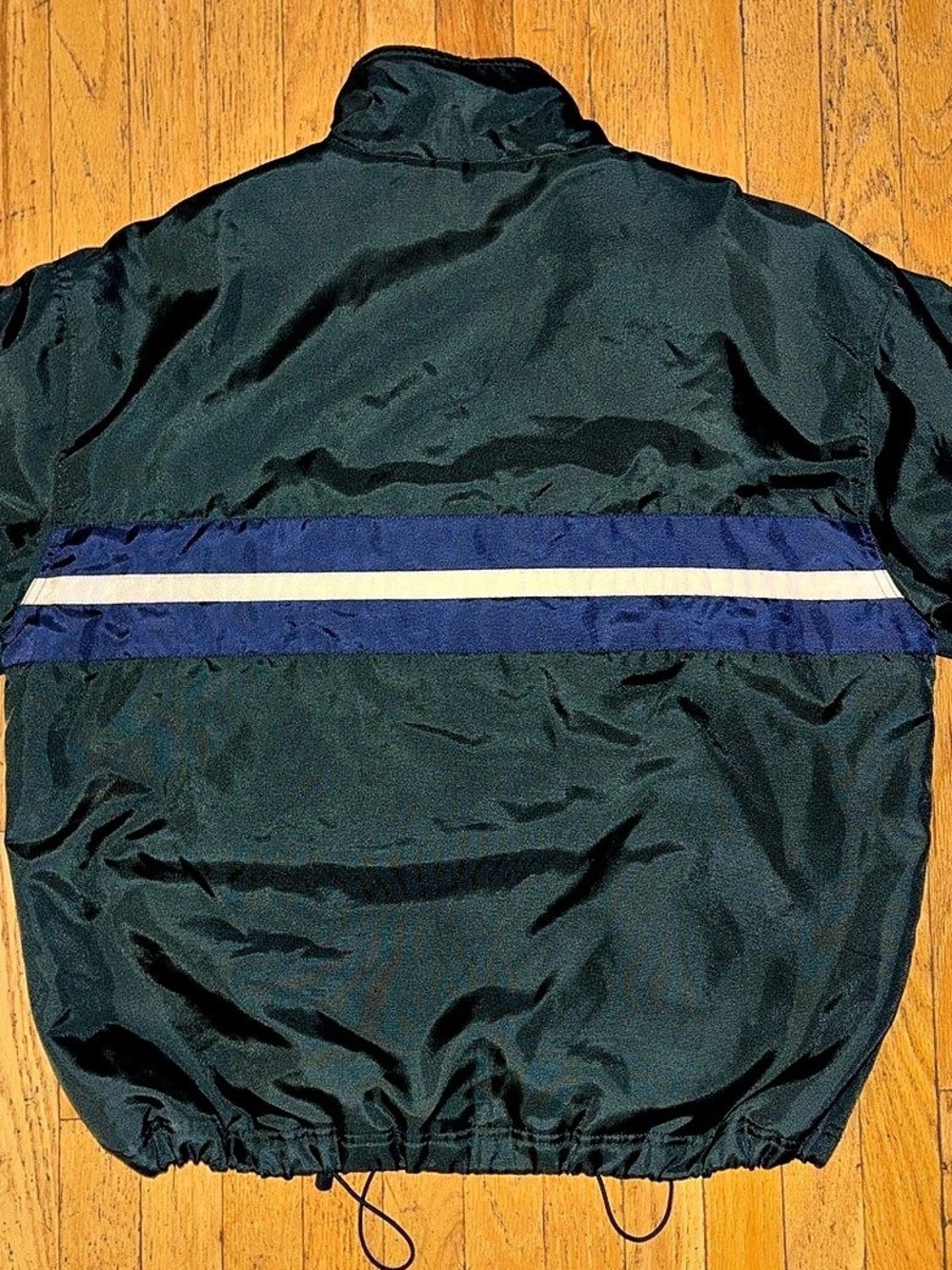 Gap VTG Fleece-Lined Windbreaker w/ Reflective Stripe - Green & Navy - Medium - Picture 7 of 10